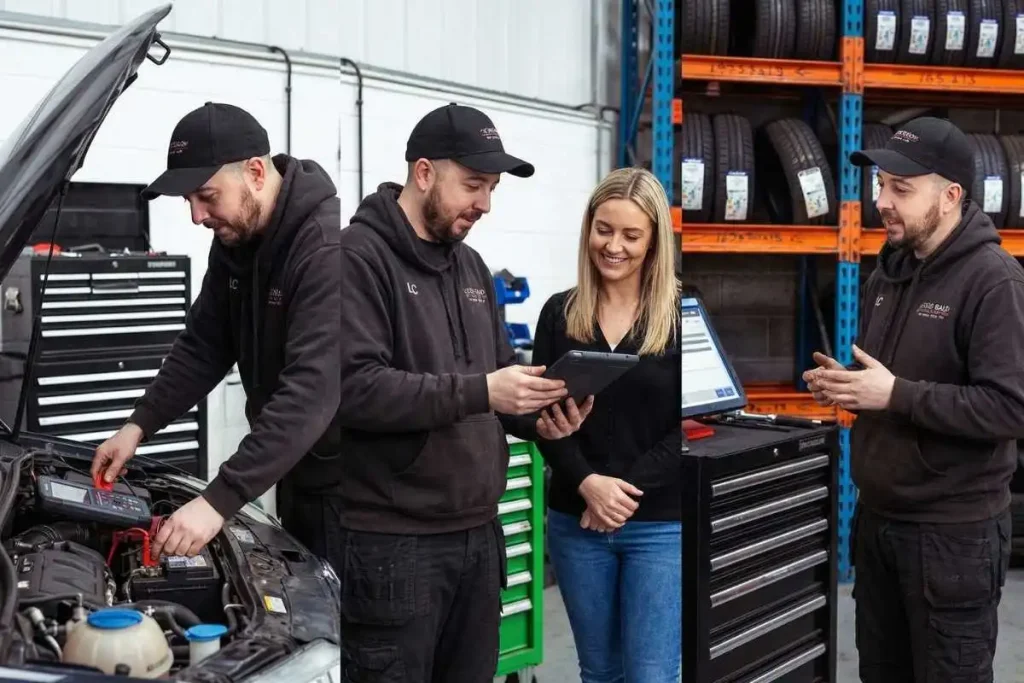 Alt text: Step-by-step car battery check process at Hyde Road Wheels & Tyres